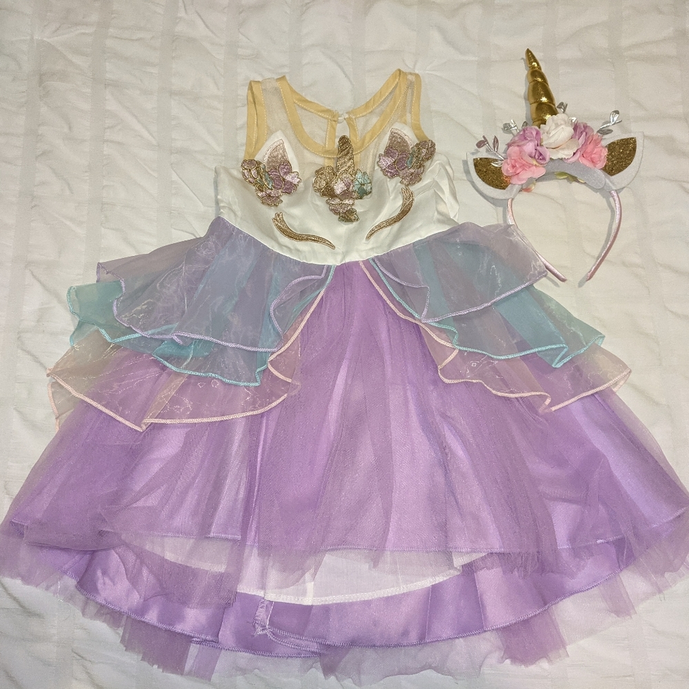 Trish Scully Size 3 Unicorn Dress with Unicorn Headband